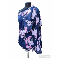 Duża sukienka plażowa - eleganckie PAREO XXL szyfon różowa orchidea